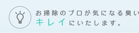 お掃除のプロが気になる臭いや菌まで キレイにいたします。